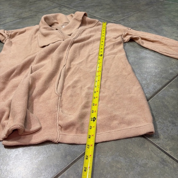 Brochu Walker Women's Beige Linen Blend Open Waterfall Cardigan Sz L Luxury EUC - Picture 9 of 10